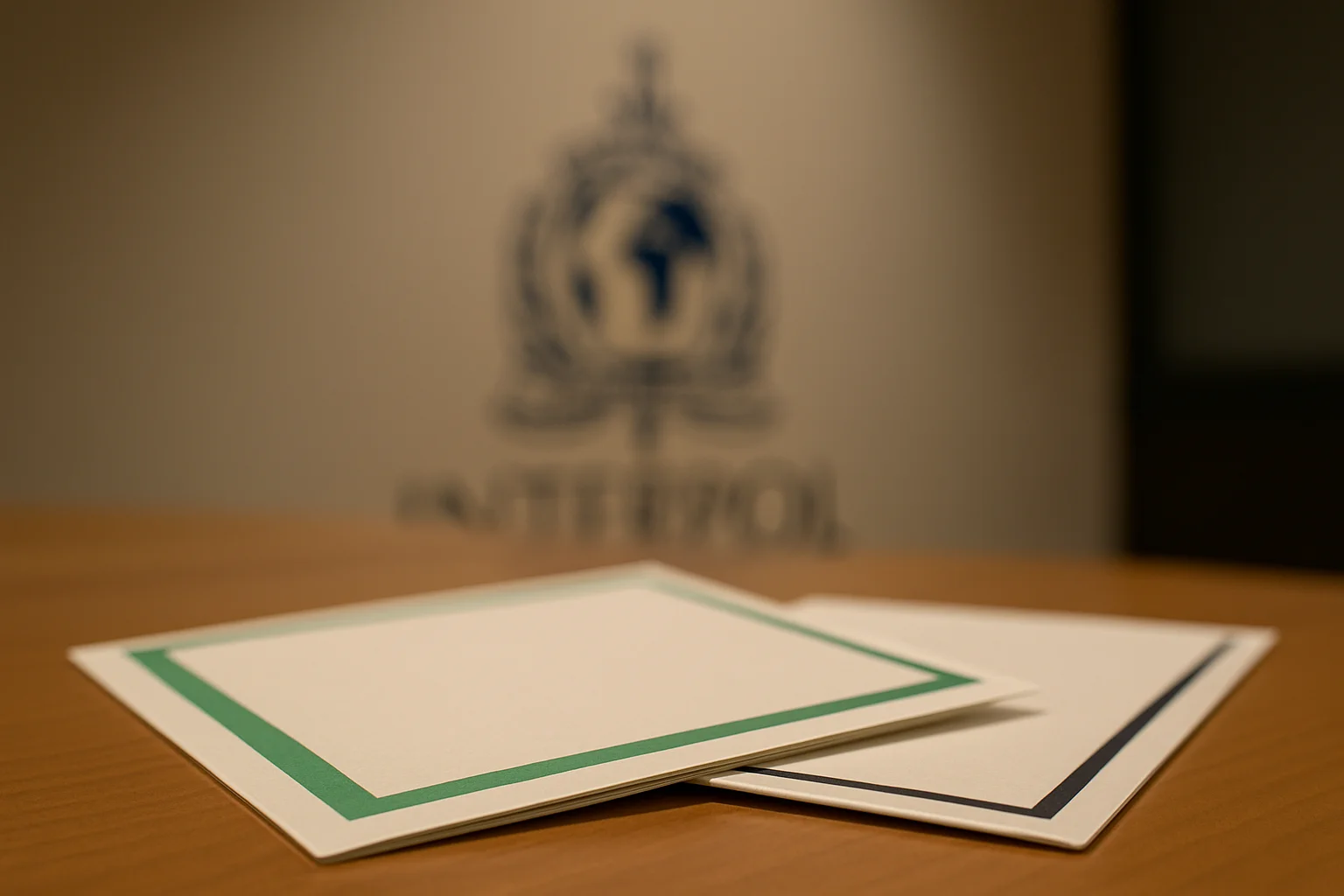 Circular azul de INTERPOL