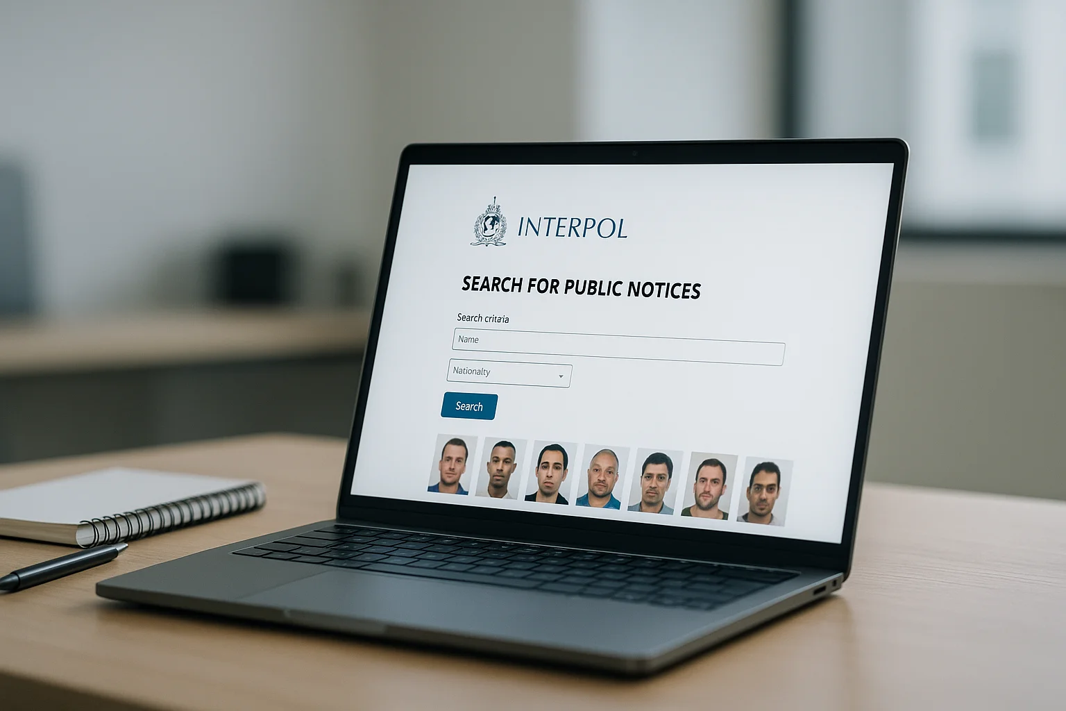 Circular azul de INTERPOL